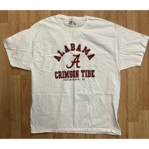 Alabama Crimson Tide White Red T Shirt Tuscaloosa AL Short Sleeve Crew Neck XL